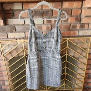 ABERCROMBIE & Fitch Knit Thick Strap Gray and Plack Plaid Dress. SIZE Medium